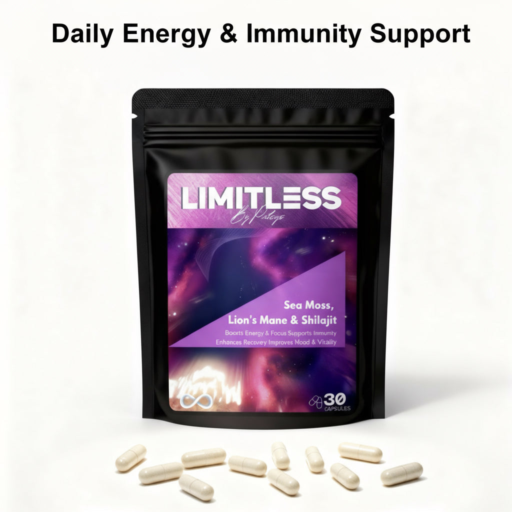 💊 Limitless By Patsys Capsules – Sea Moss, Lion’s Mane & Shilajit Blend