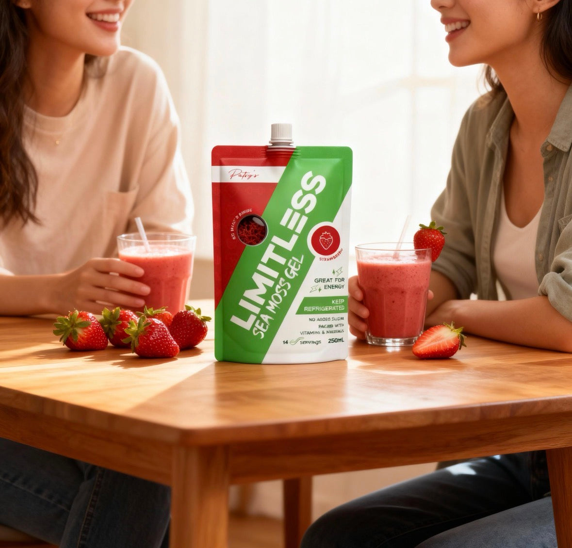 🍓 Limitless Strawberry Sea Moss Gel 250ml – The Glow Up