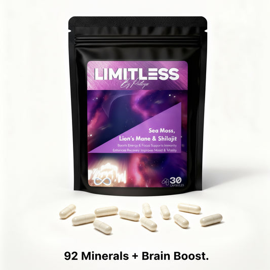 💊 Limitless By Patsys Capsules – Sea Moss, Lion’s Mane & Shilajit Blend